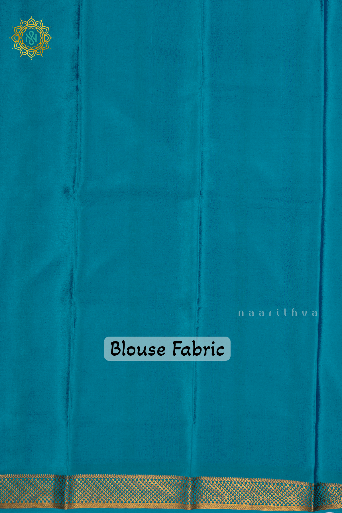 Royal Blue With Sky Blue Pure Mysore Crepe Silk Saree with Plain Body and Contrast Zari Border
