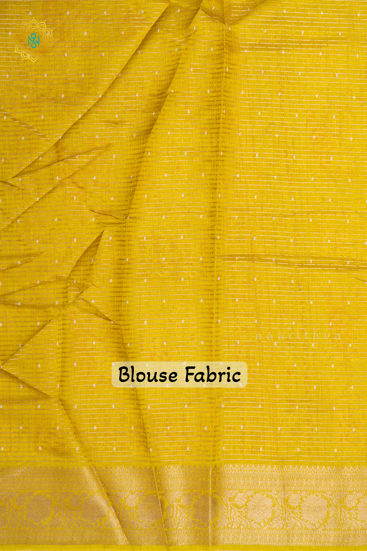 Yellow Dola Silk Saree With Allover Printed Buttas And Zari Stripes With Zari Border
