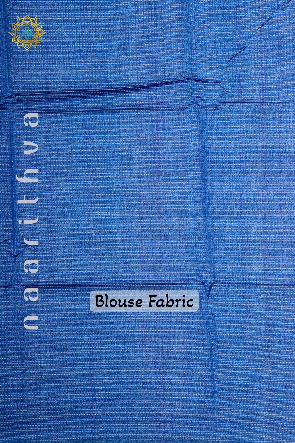 OFF WHITE WITH BLUE - SEMI TUSSAR SILK
