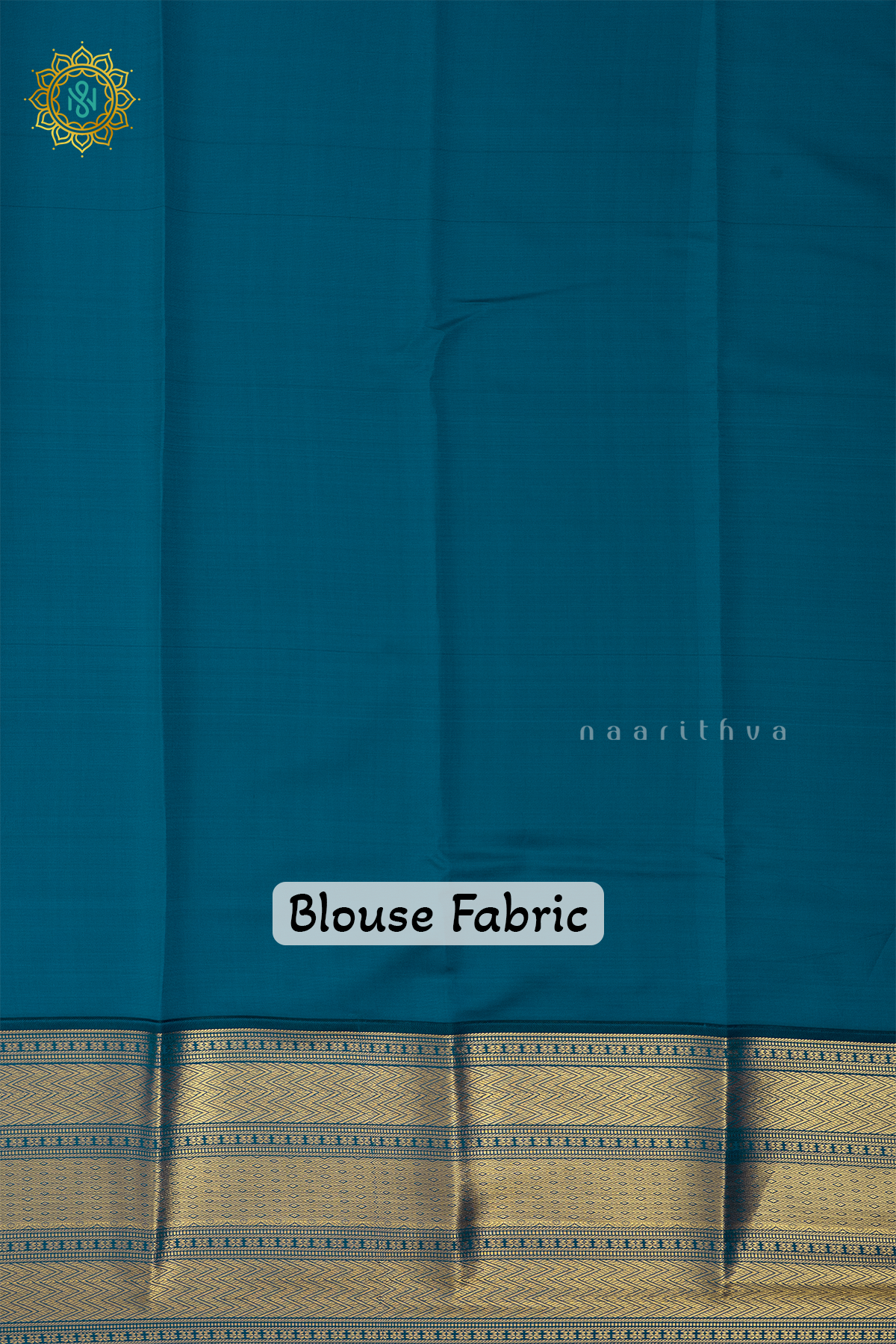 ORANGE WITH PEACOCK BLUE - SEMI KANCHI