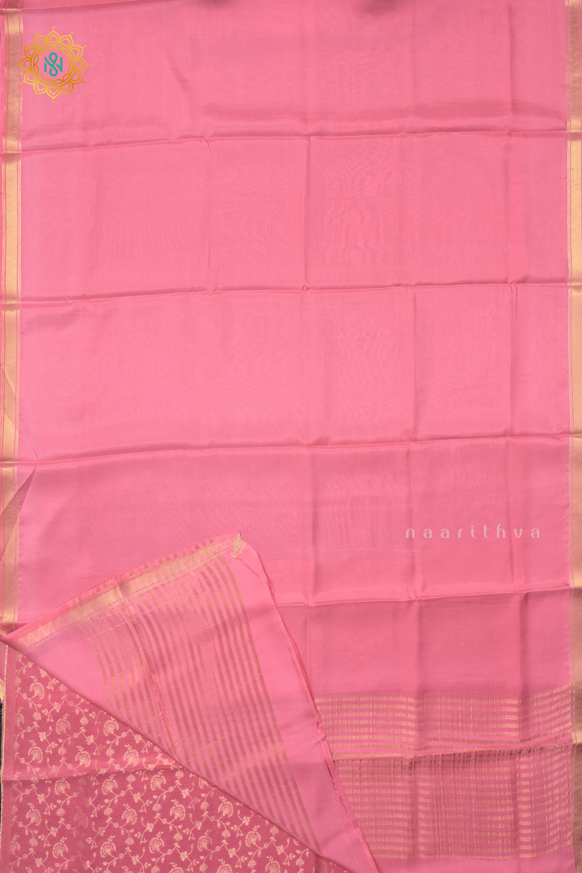 PEACH - SEMI MYSORE CREPE SILK
