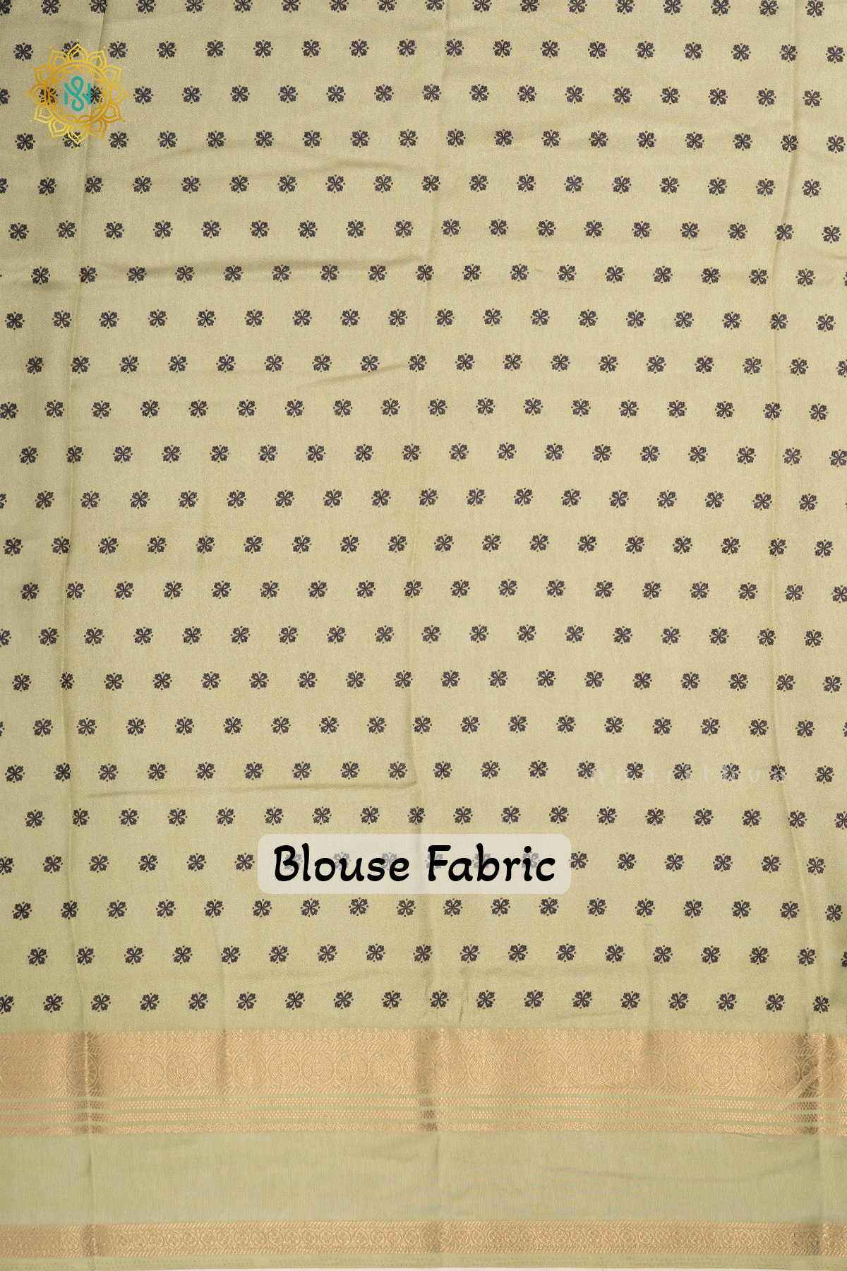 BLACK WITH GREEN - SEMI GEORGETTE