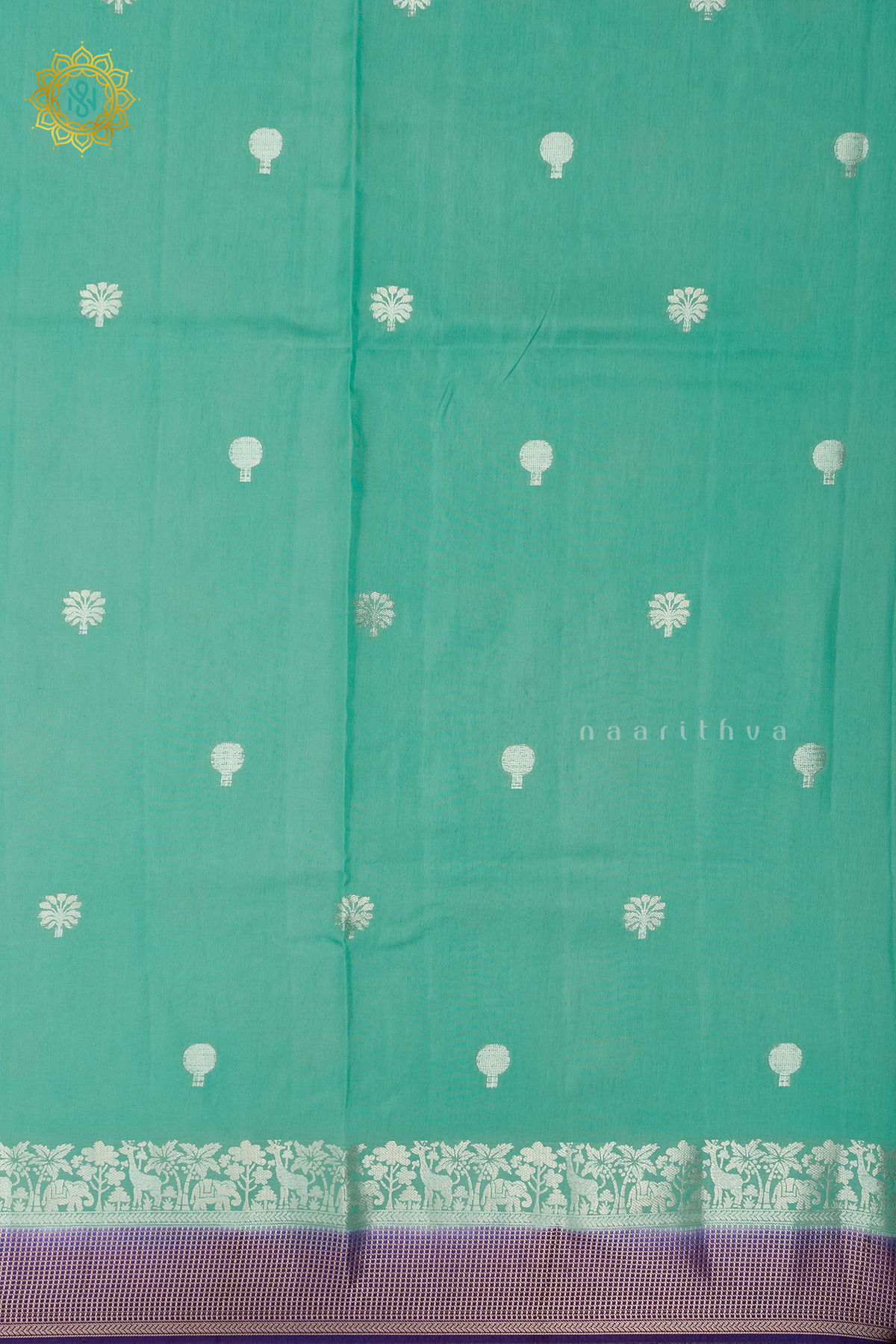 AQUA GREEN WITH PURPLE - DOLA SILK