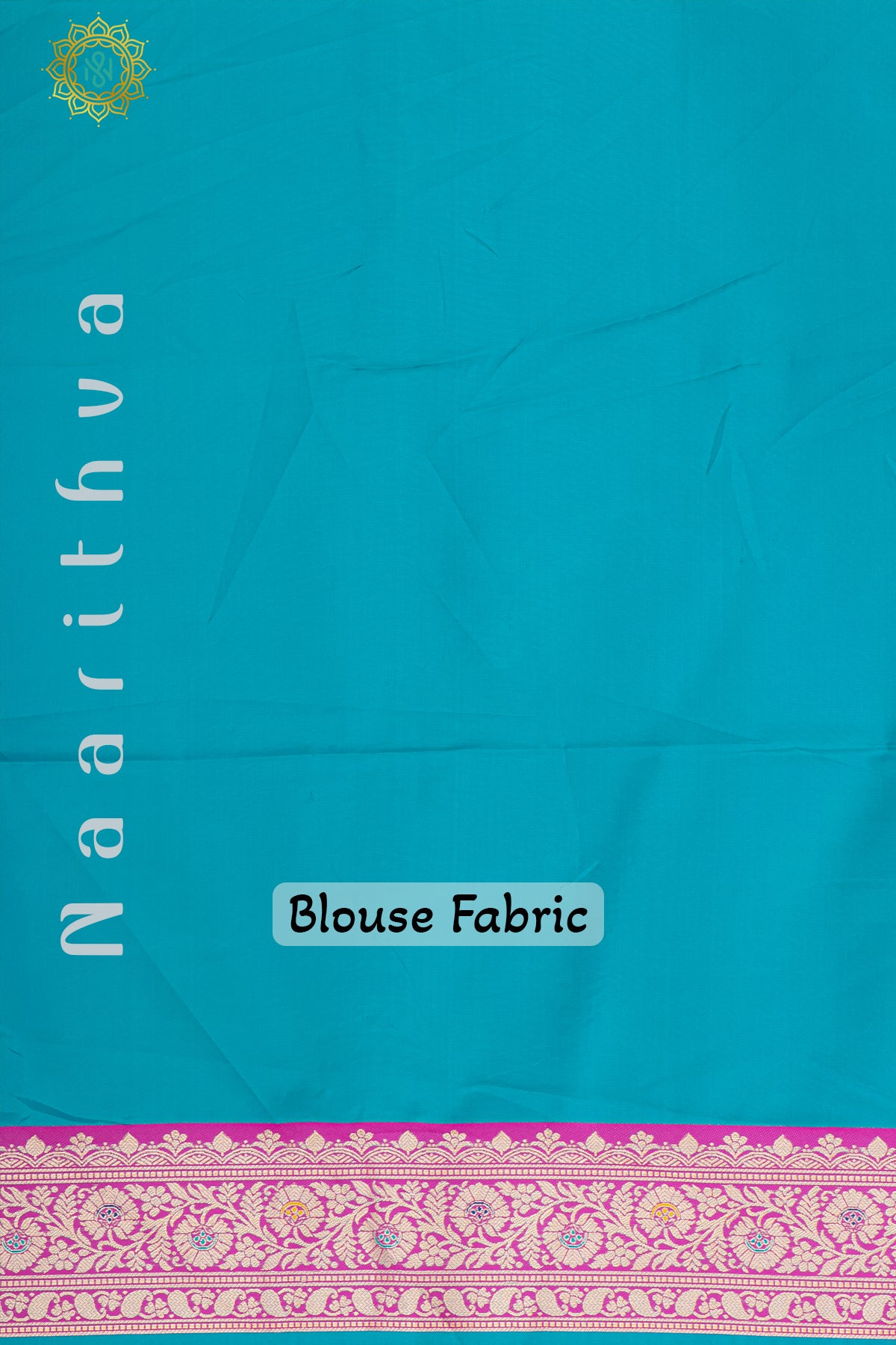 CYAN GREEN WITH PINK - SEMI KANCHI