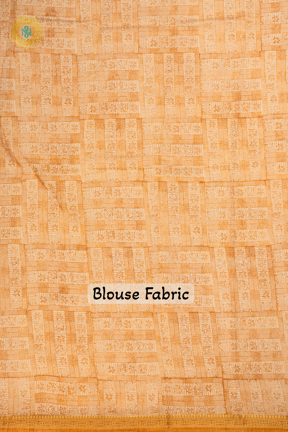 Yellow Butter Crepe Saree with All-Over Printed Body and Zari Border