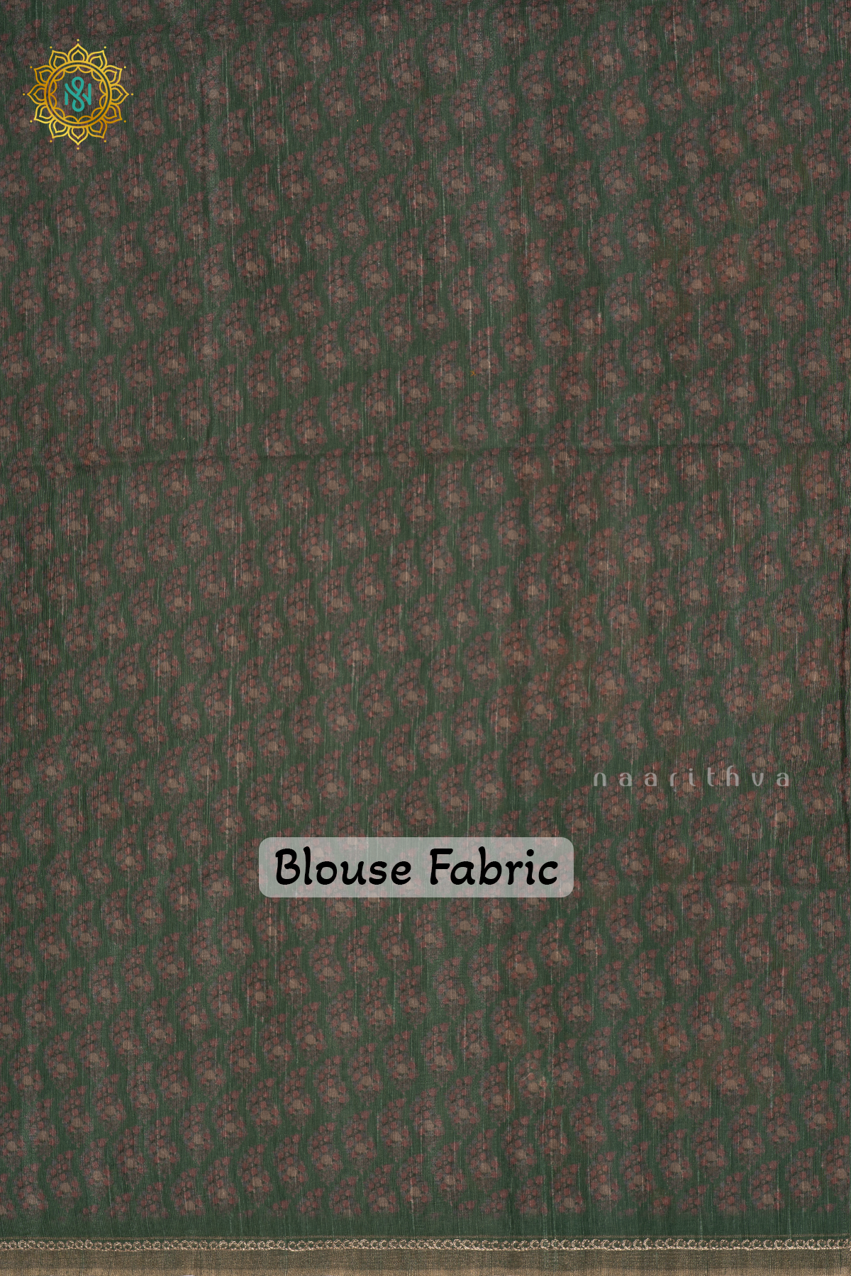 Green - Kotha Tussar Saree With Printed Body, Embroidery Woven Buttas And Aari Work Border