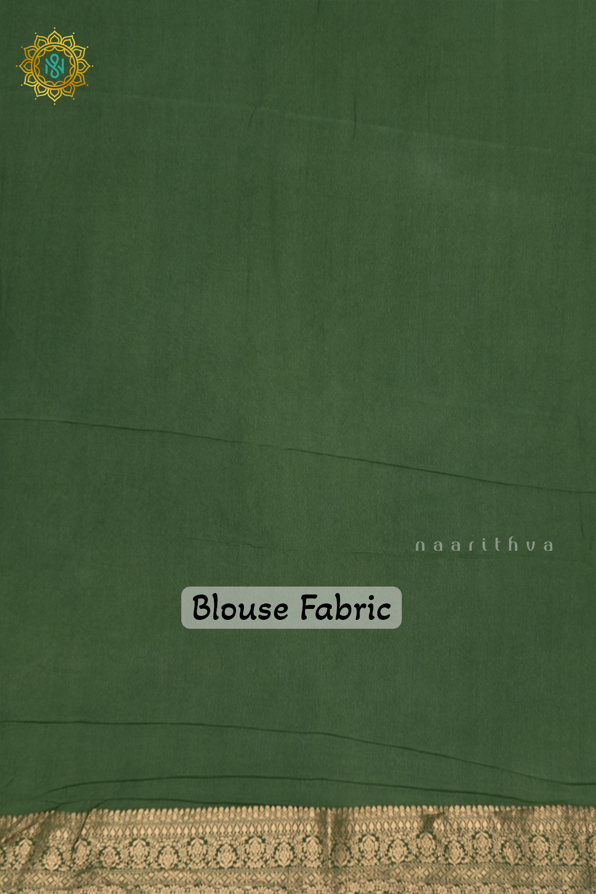 BOTTLE GREEN - SEMI BANARASI CREPE