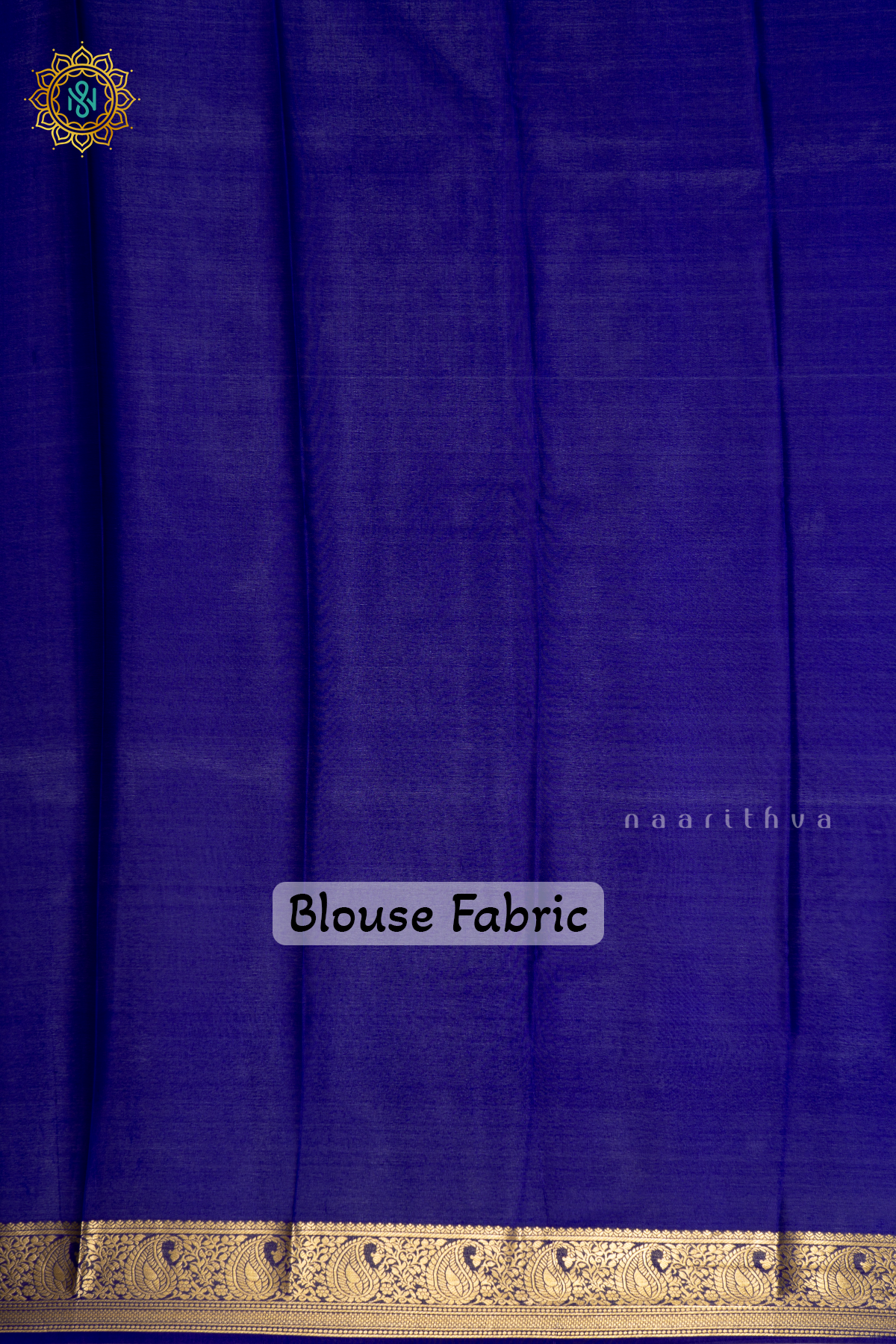 AQUA BLUE WITH ROYAL BLUE - PURE MYSORE CREPE SILK