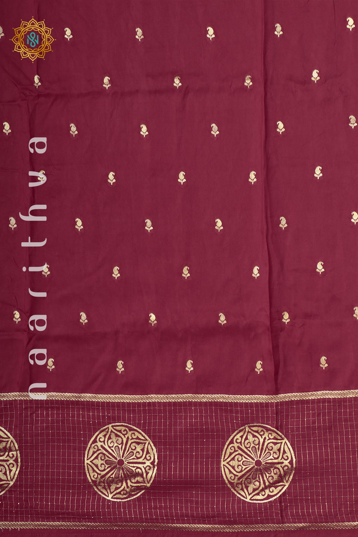 RED WITH GREEN - DOLA SILK