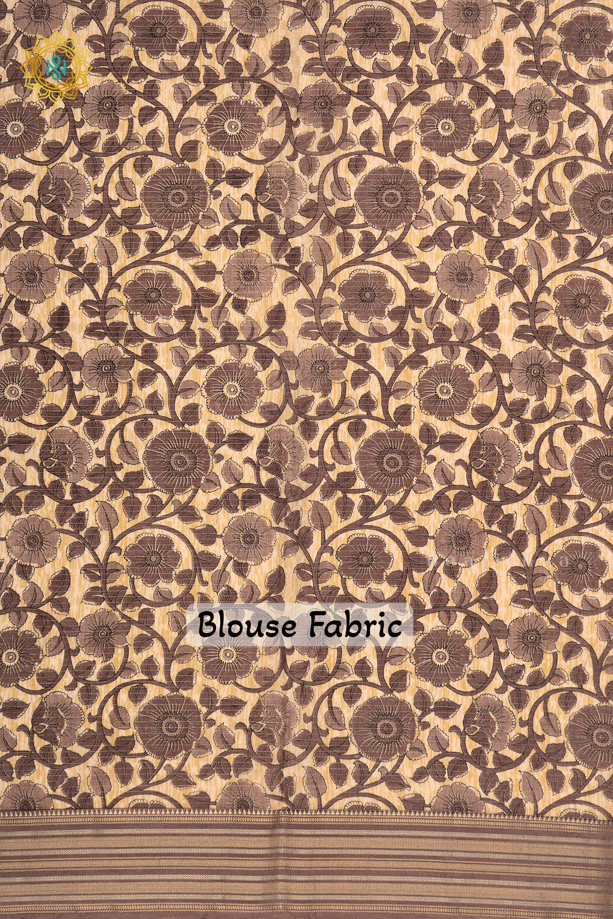 MAROON WITH BEIGE - SEMI CREPE SILK