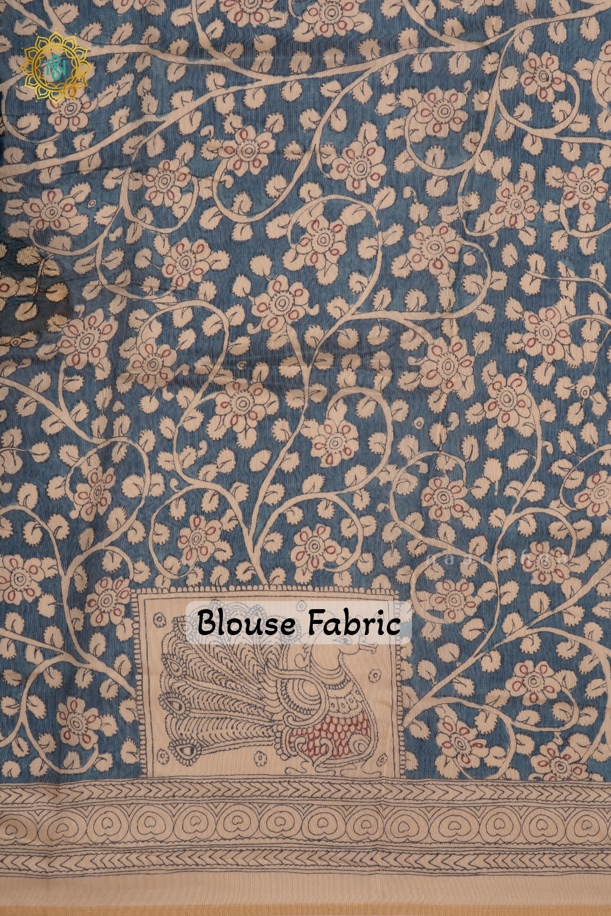 PURPLE WITH BLUE AND OFF WHITE - LINEN BY COTTON