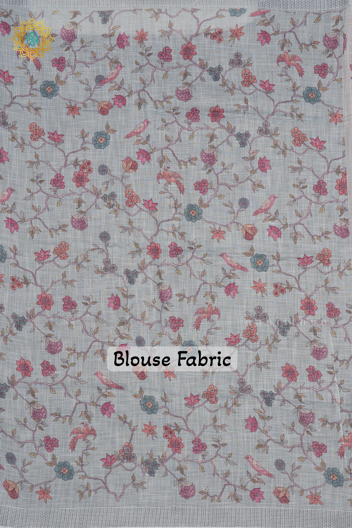 OFF WHITE WITH AQUA BLUE - LINEN BY COTTON