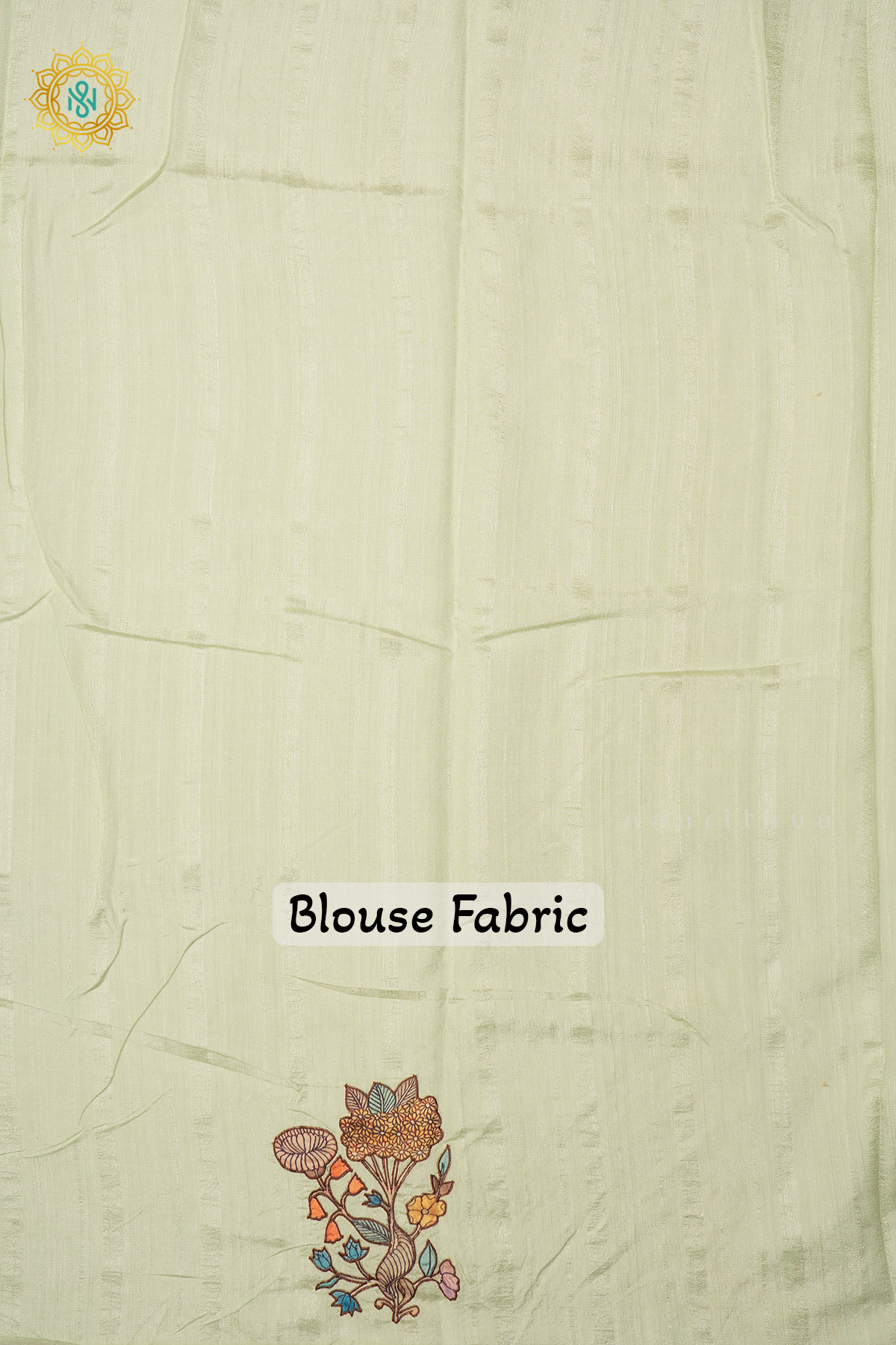 PISTA GREEN - JUTE COTTON WITH APPLIQUE WORK