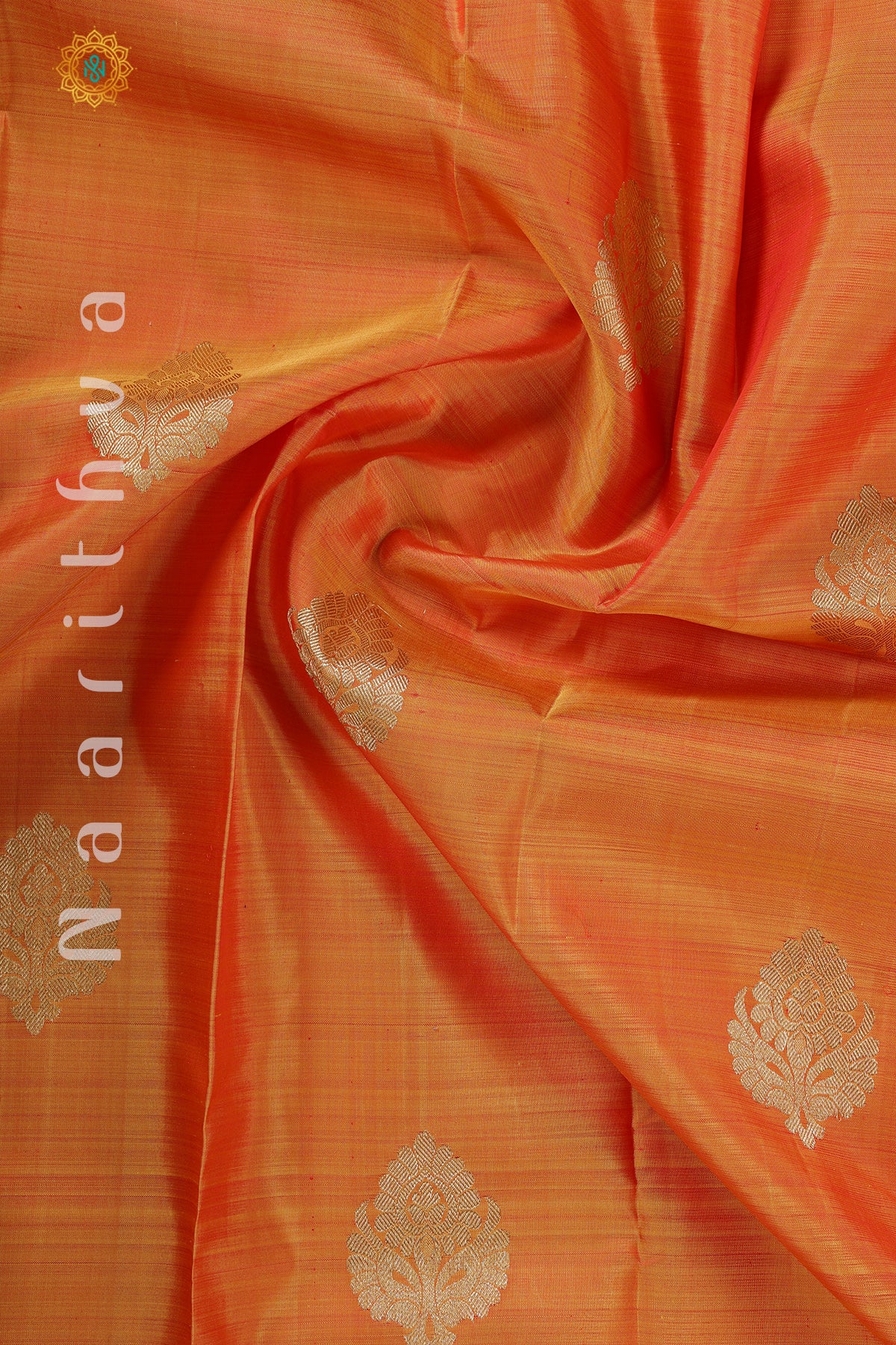 ORANGE WITH RED - PURE KANJIVARAM SILK
