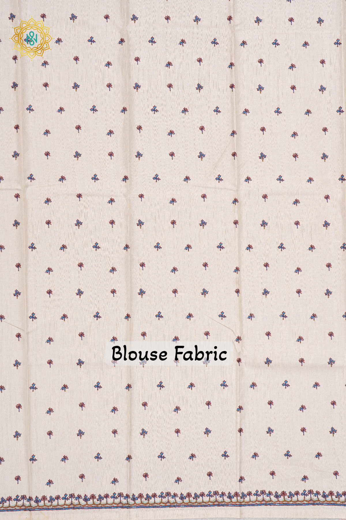 OFF WHITE WITH BLUE - SEMI TUSSAR