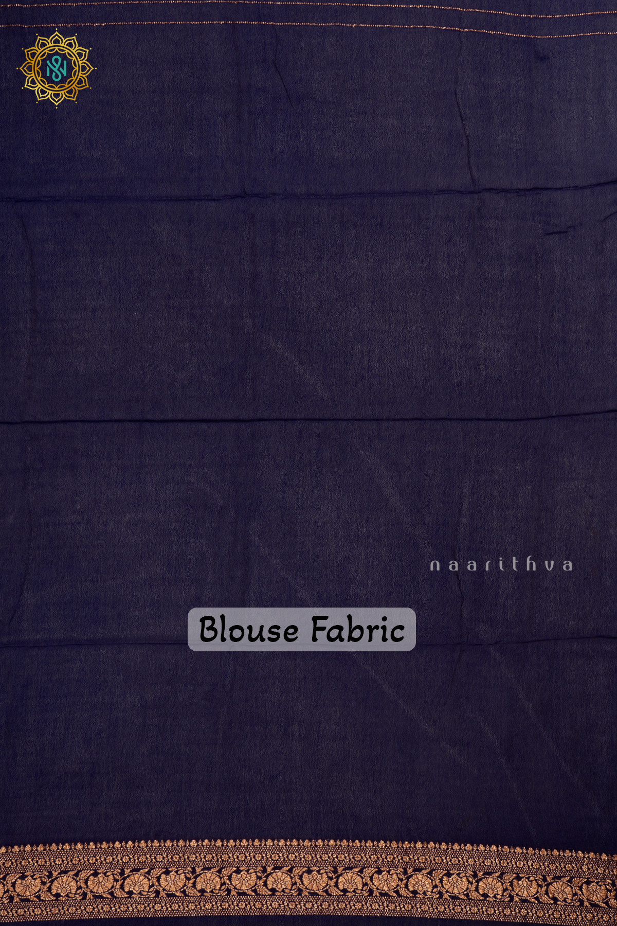 Navy Blue Semi Banarasi Crepe Silk Saree with All-Over Zari Buttas and a Zari Border