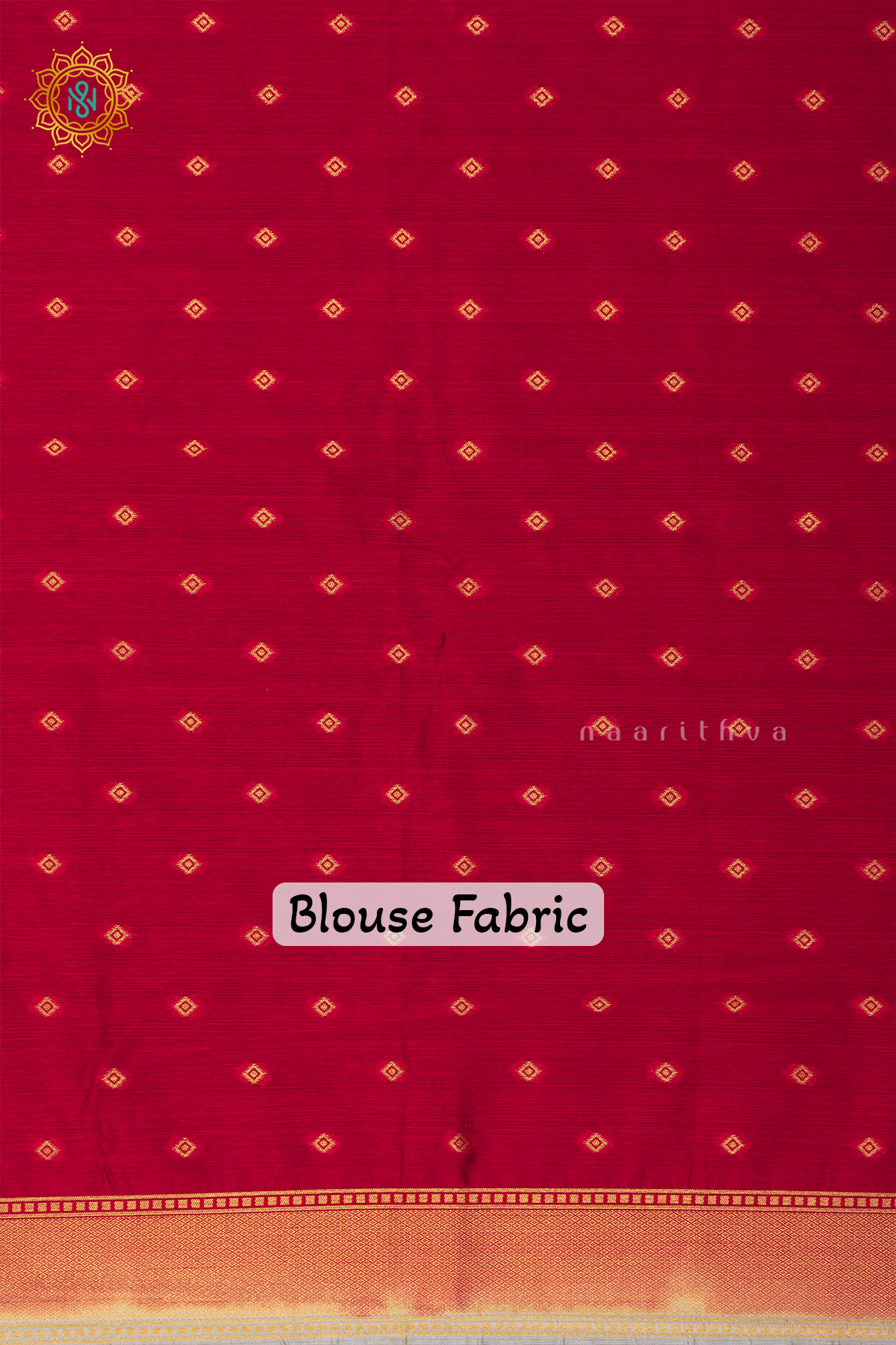 WHITE WITH RED - SEMI RAW SILK