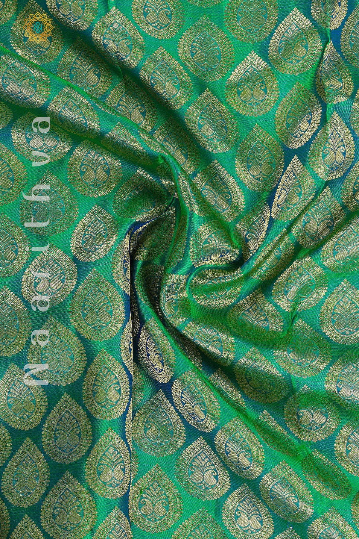 GREEN WITH PURPLE - PURE KANJIVARAM SILK