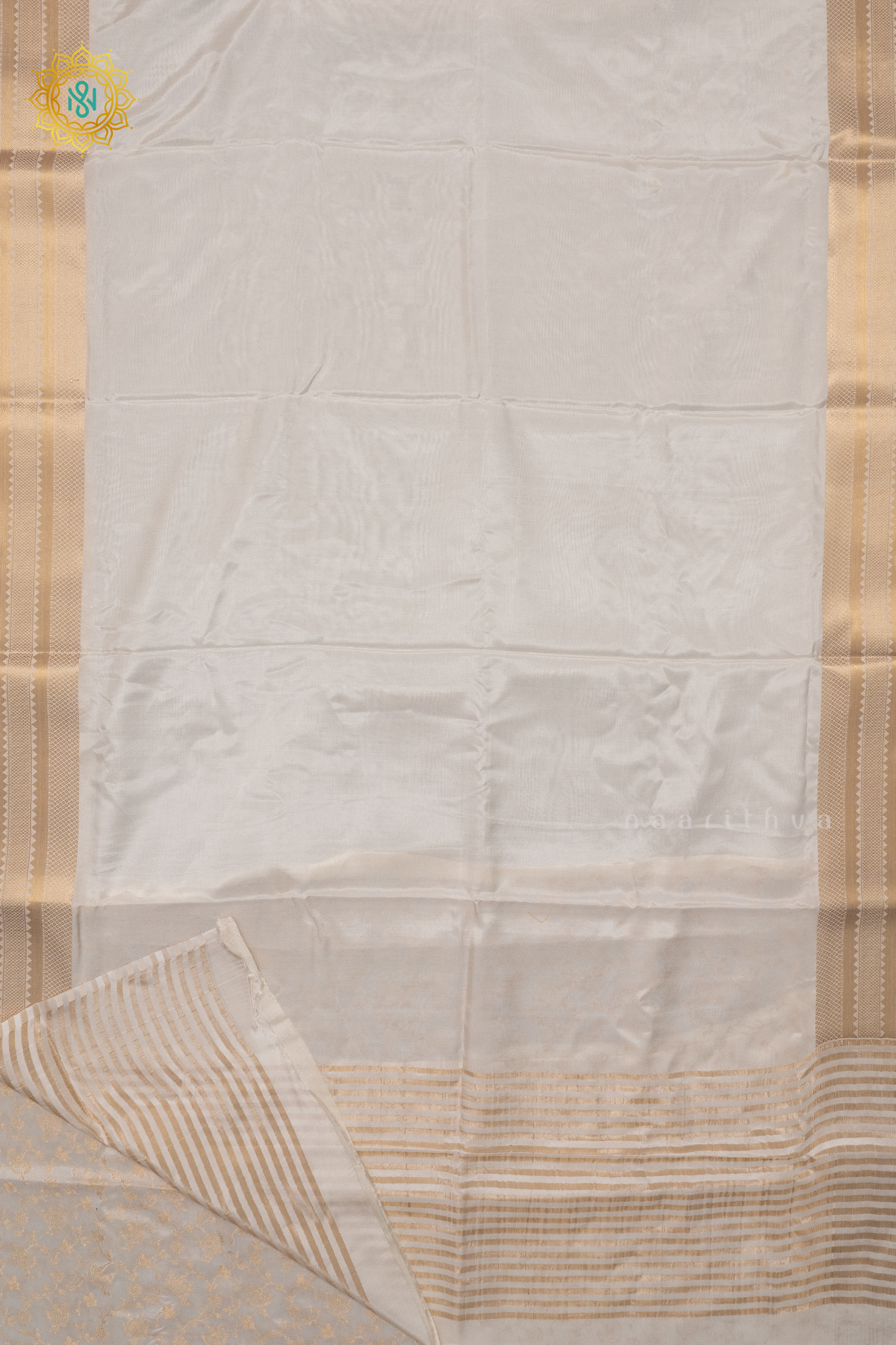 WHITE - SEMI MYSORE CREPE SILK