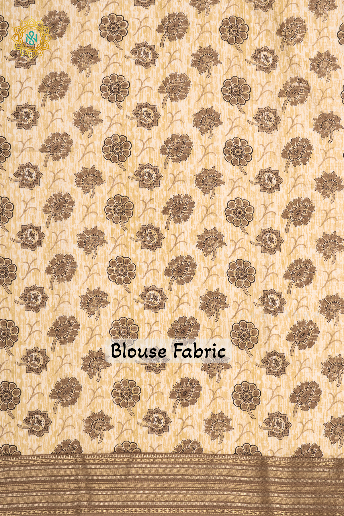 RUST ORANGE WITH BEIGE - SEMI CREPE SILK