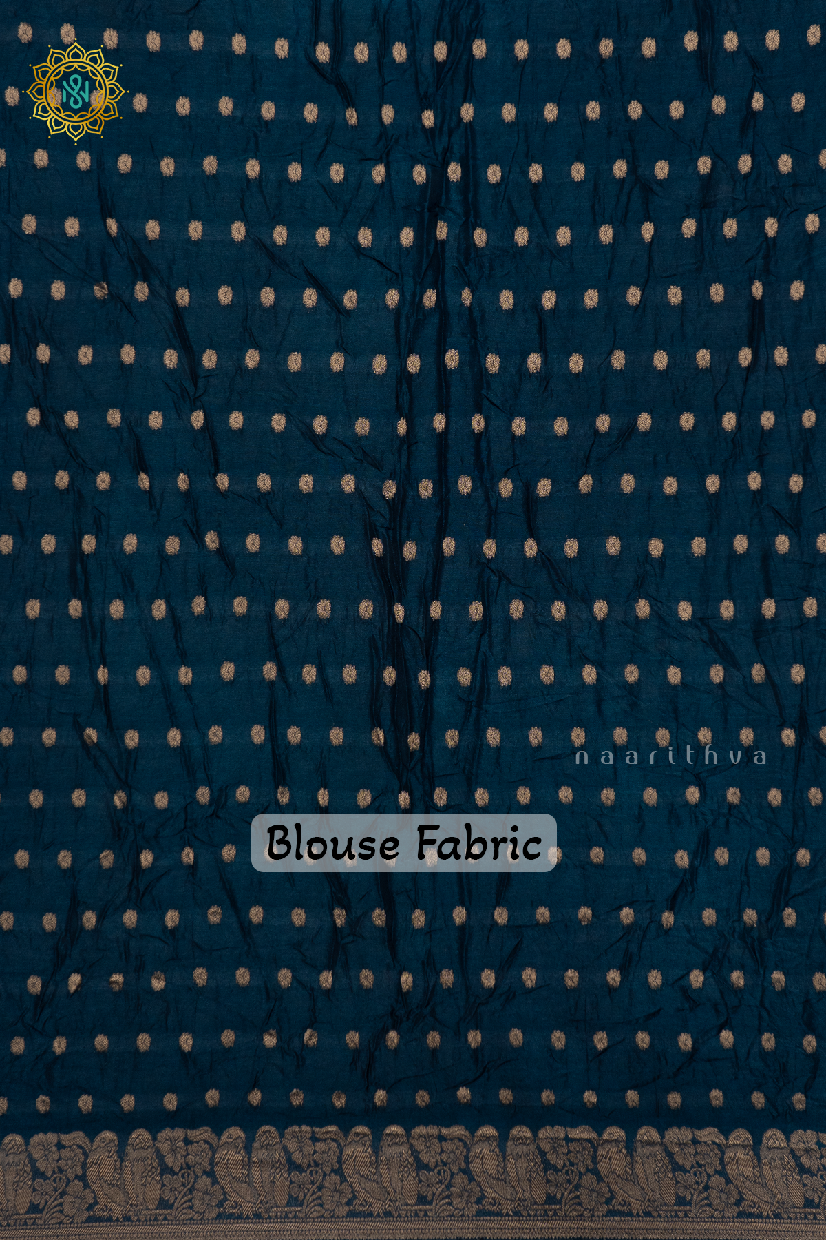 SKY BLUE WITH PEACOCK BLUE - SEMI TUSSAR WITH BANDHINI TIE & DYE