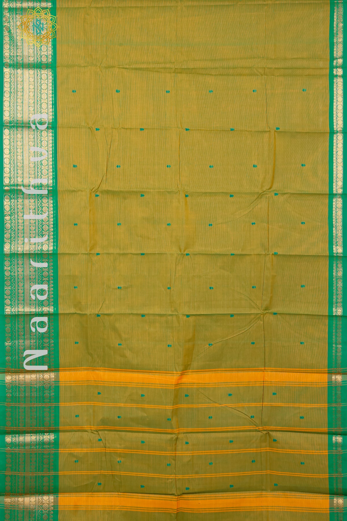 PARROT GREEN WITH GREEN - CHETTINAD COTTON