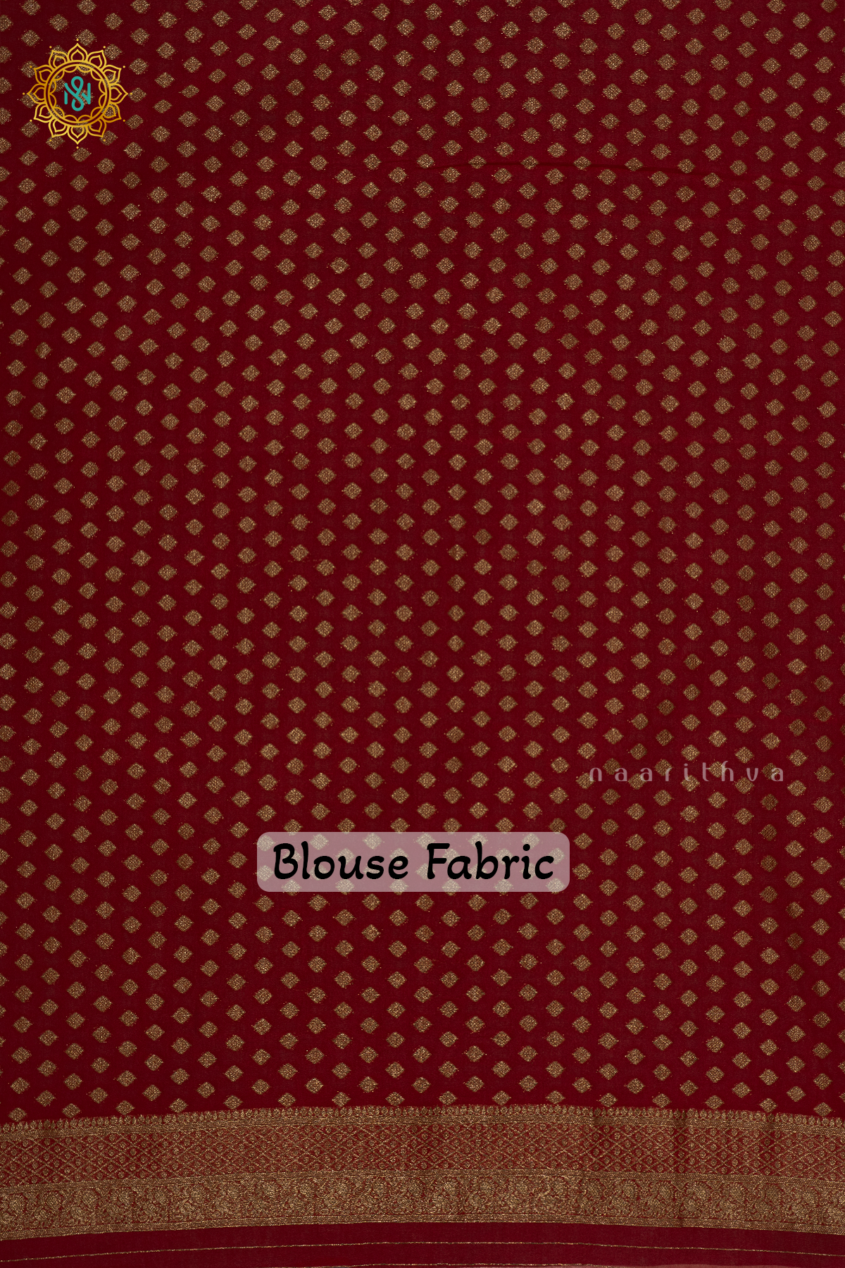 AQUA GREEN WITH RED - SEMI CREPE GEORGETTE