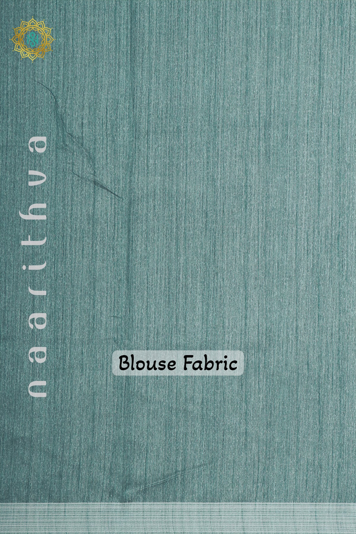 WHITE WITH AQUA BLUE - JUTE COTTON