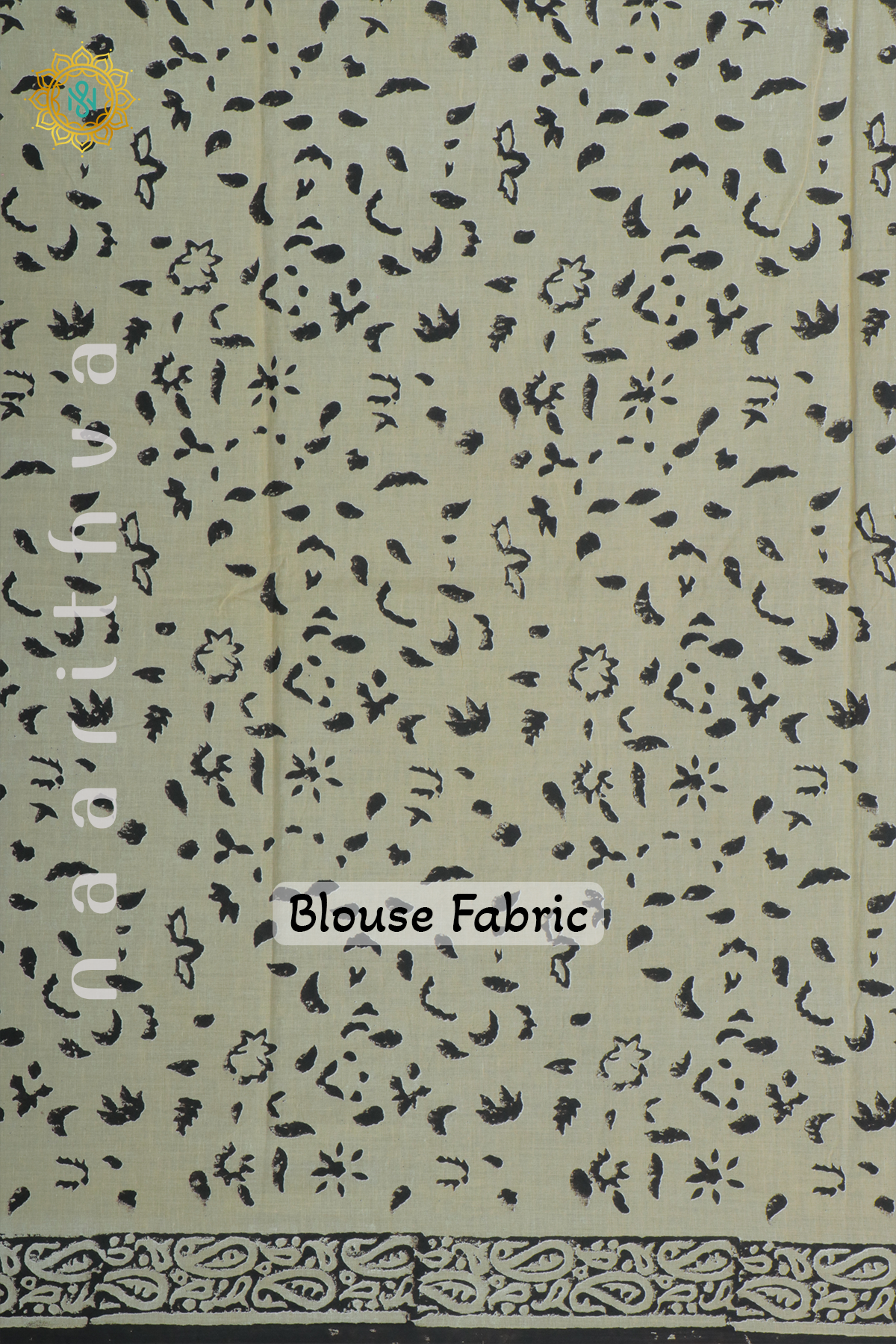 OFF WHITE WITH GREEN - MUL COTTON