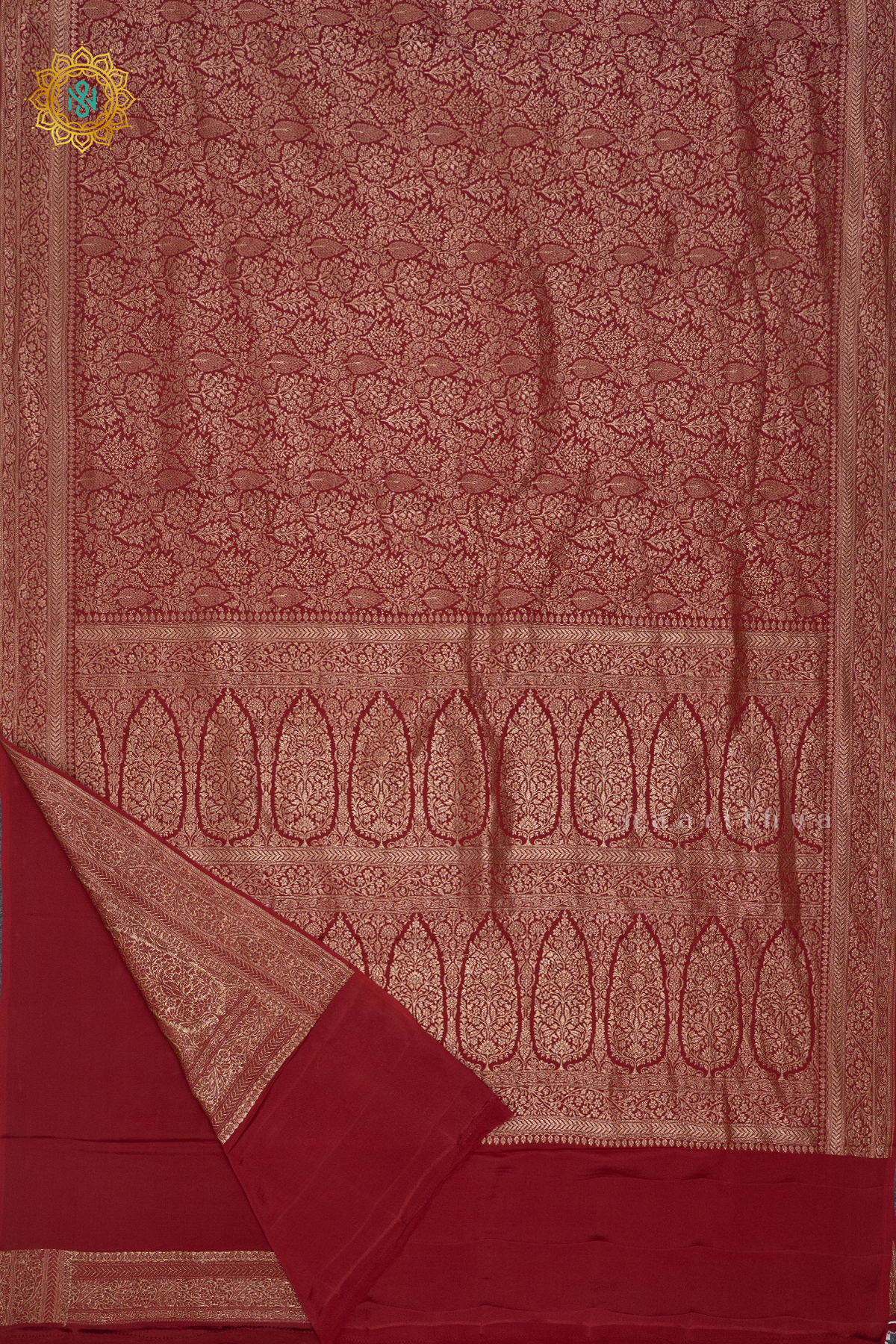 MAROON - PURE BANARASI CREPE