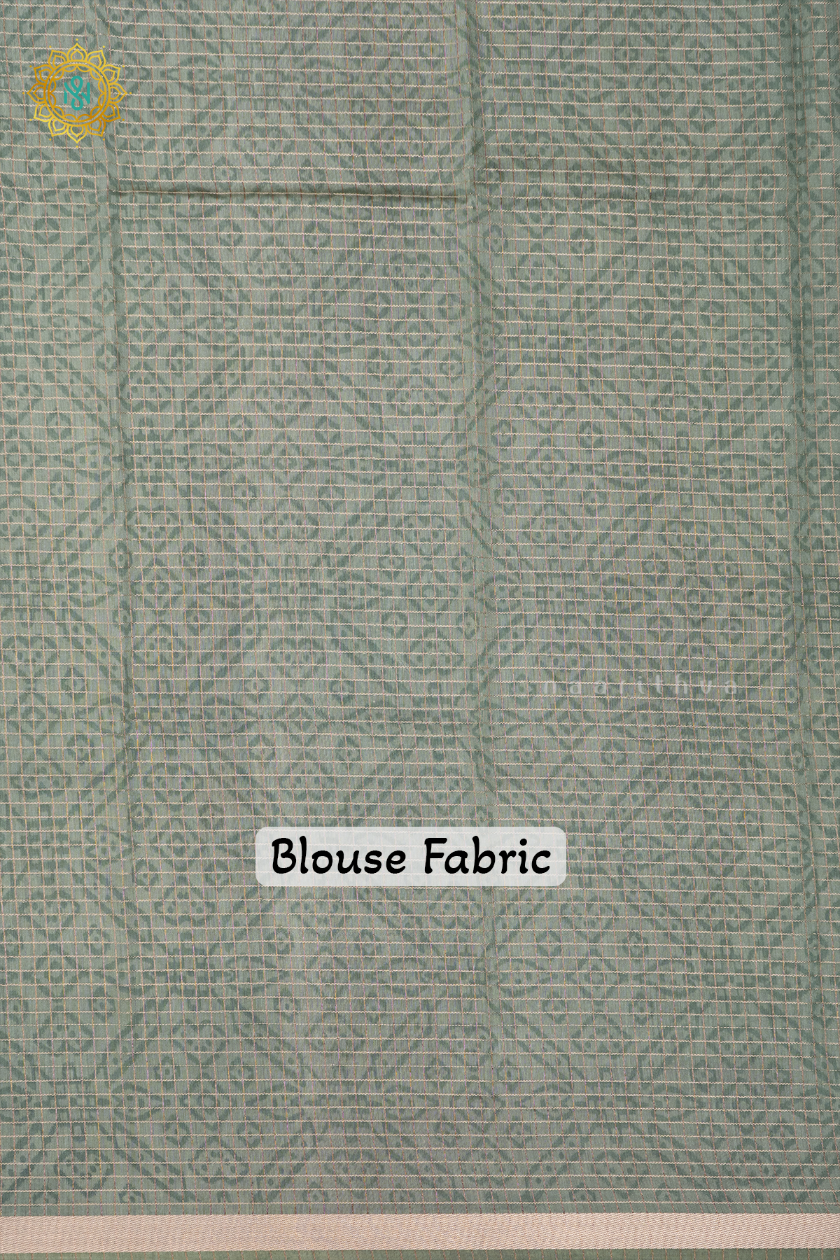 PEACHISH PINK WITH AQUA GREEN - BUTTER CREPE