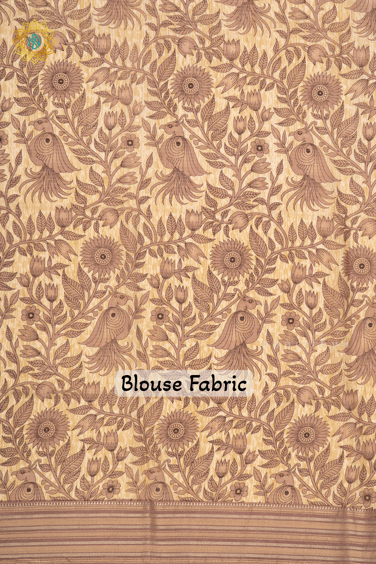 MAROON WITH BEIGE - SEMI CREPE SILK