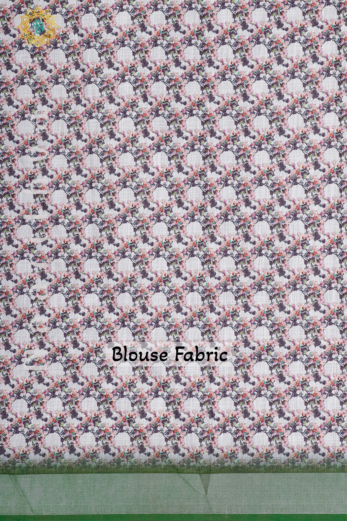 WHITE WITH GREEN - LINEN BY COTTON