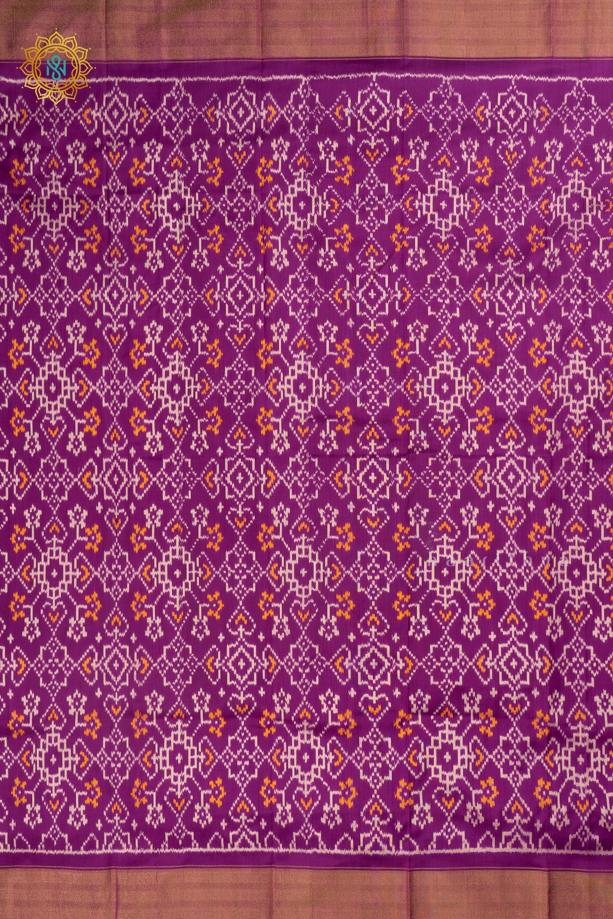 Purple Ikkat Pure Silk Bit All-Over Ikat-Woven Body