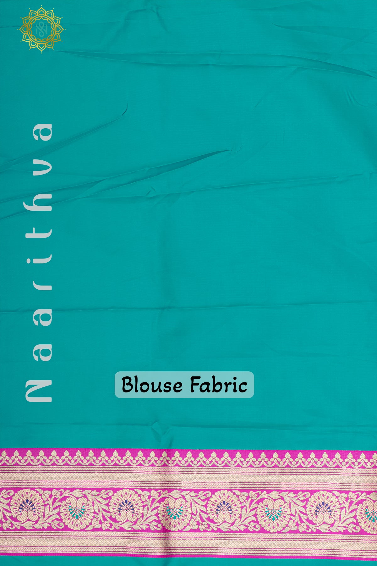 CYAN GREEN WITH PINK - SEMI KANCHI