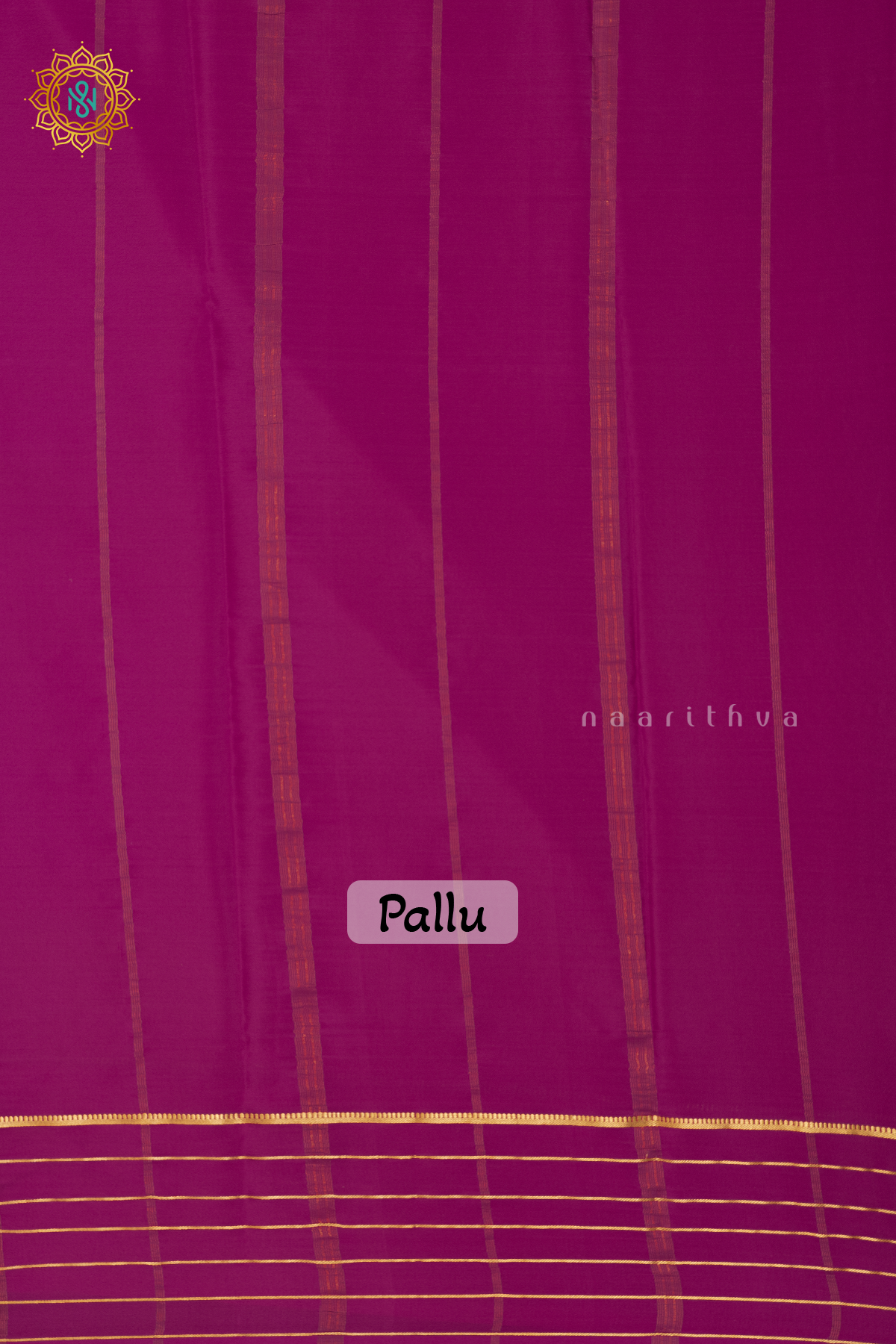 YELLOW WITH PINK & GREEN - PURE MYSORE CREPE SILK