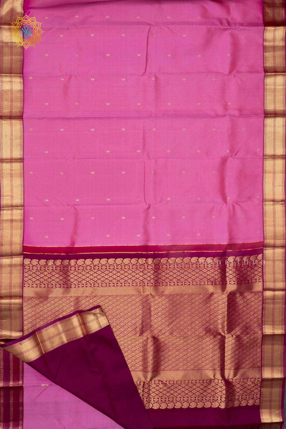 LIGHT PINK WITH MAGENTA - PURE KANJIVARAM SILK
