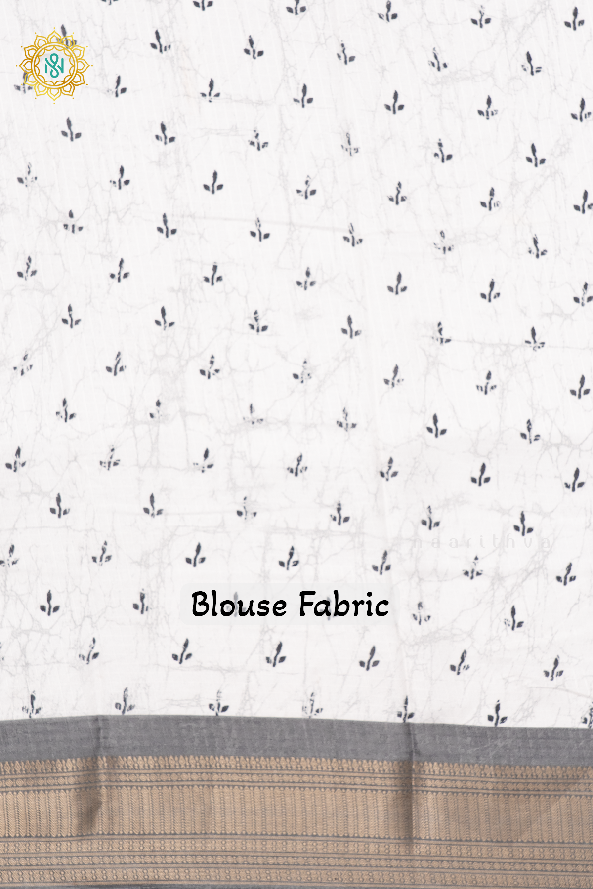 WHITE WITH ELEPHANT GREY - DOLA SILK