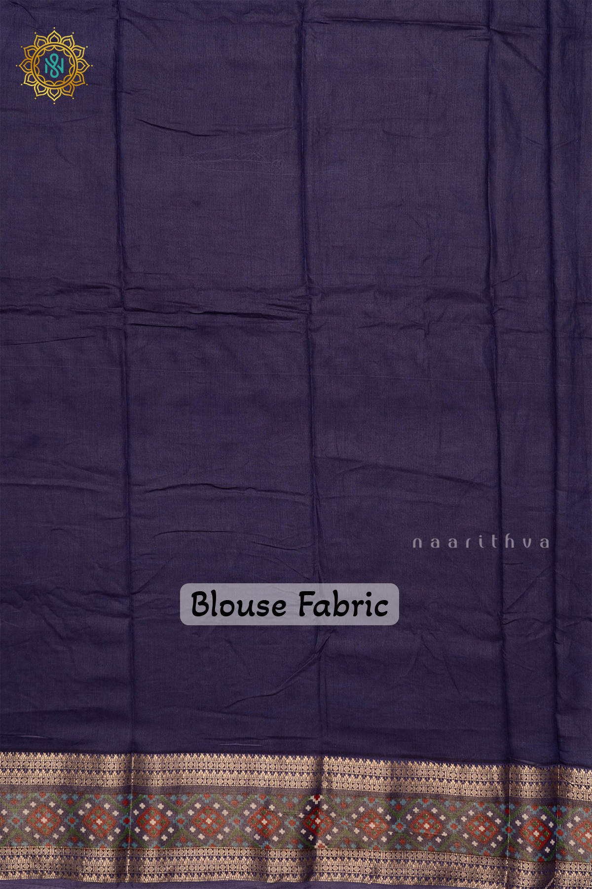 WHITE WITH NAVY BLUE - VISCOSE COTTON