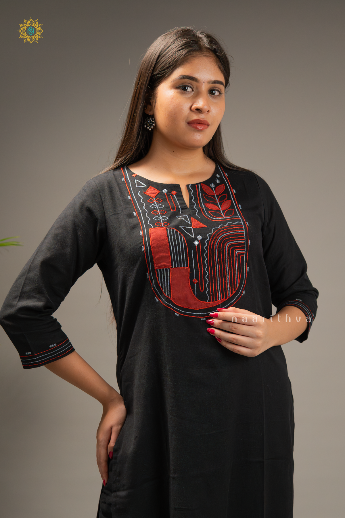 BLACK - COTTON 2PC SALWAR SUIT WITH TOP & BOTTOM