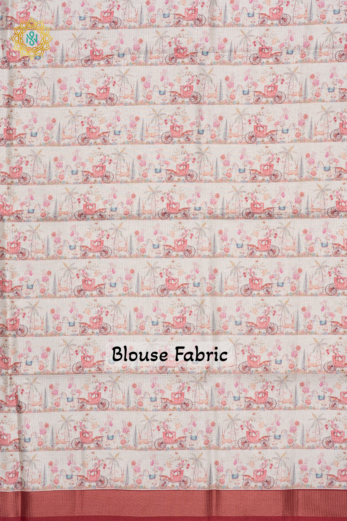 OFF WHITE WITH MAROON - SEMI TUSSAR