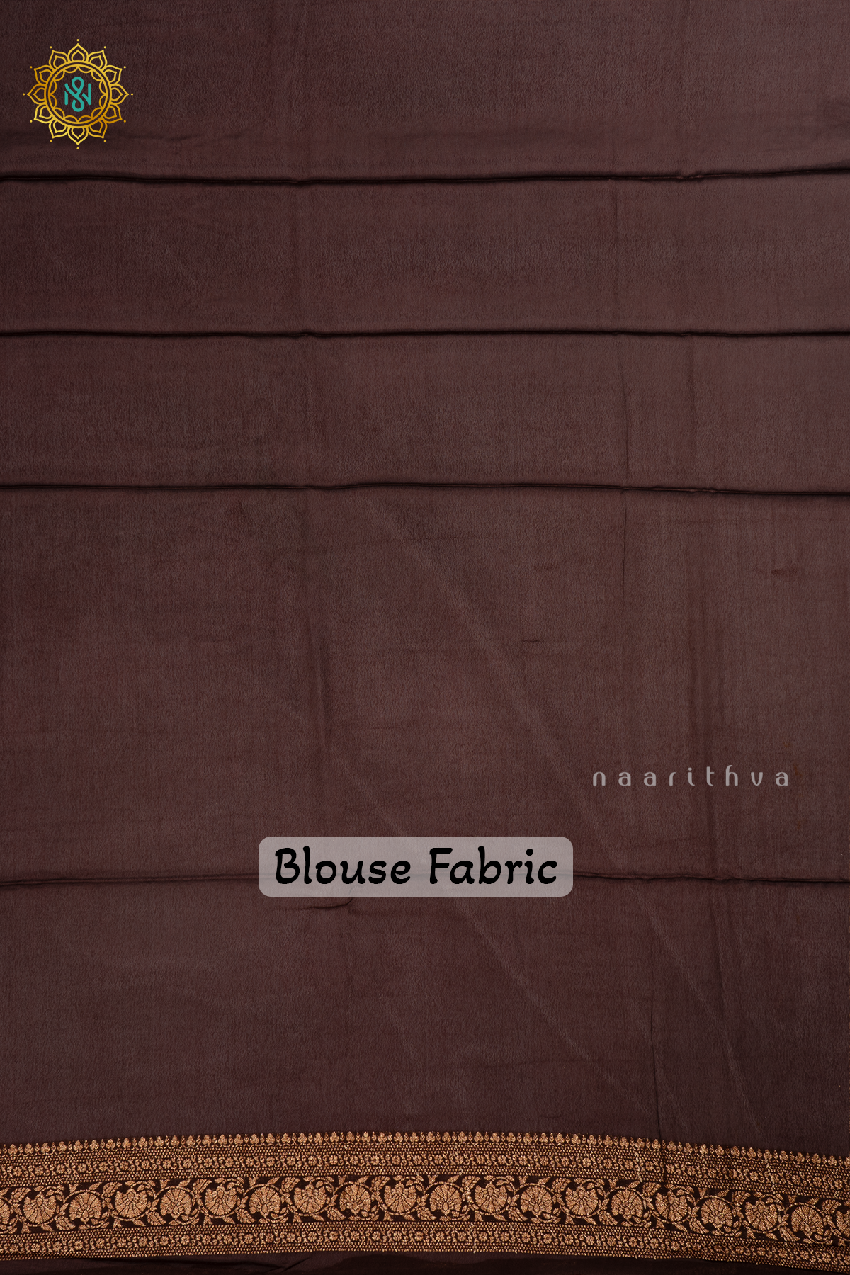 Brown Semi Banarasi Crepe Silk Saree with All-Over Zari Buttas and a Zari Border