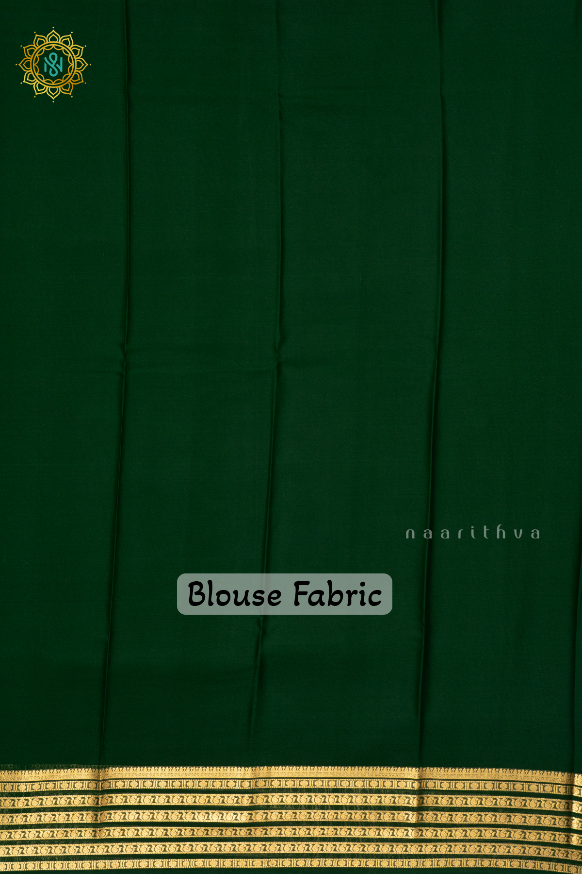 BOTTLE GREEN - PURE MYSORE CREPE SILK