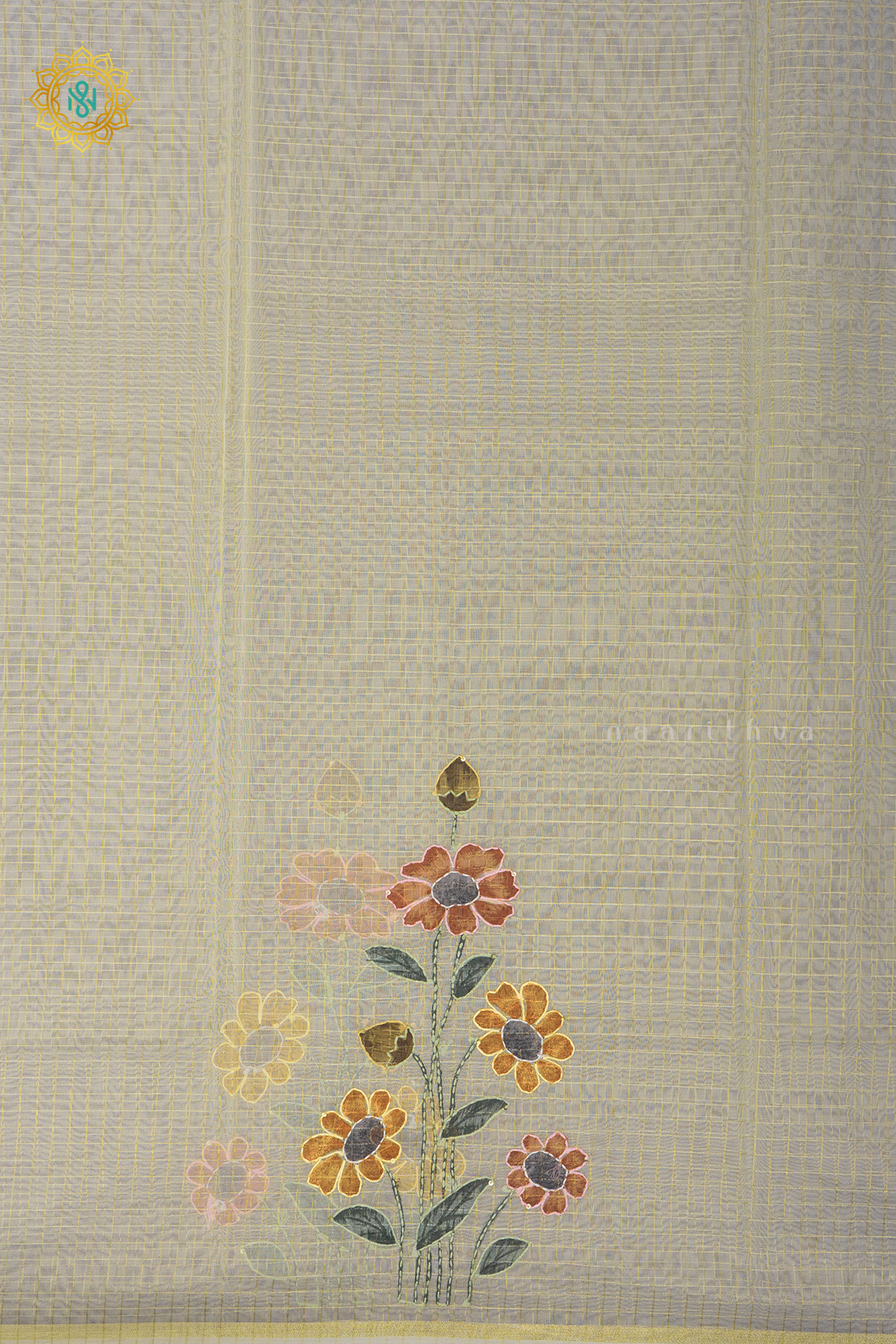 OFF WHITE - ORGANZA WITH KATHA WORK