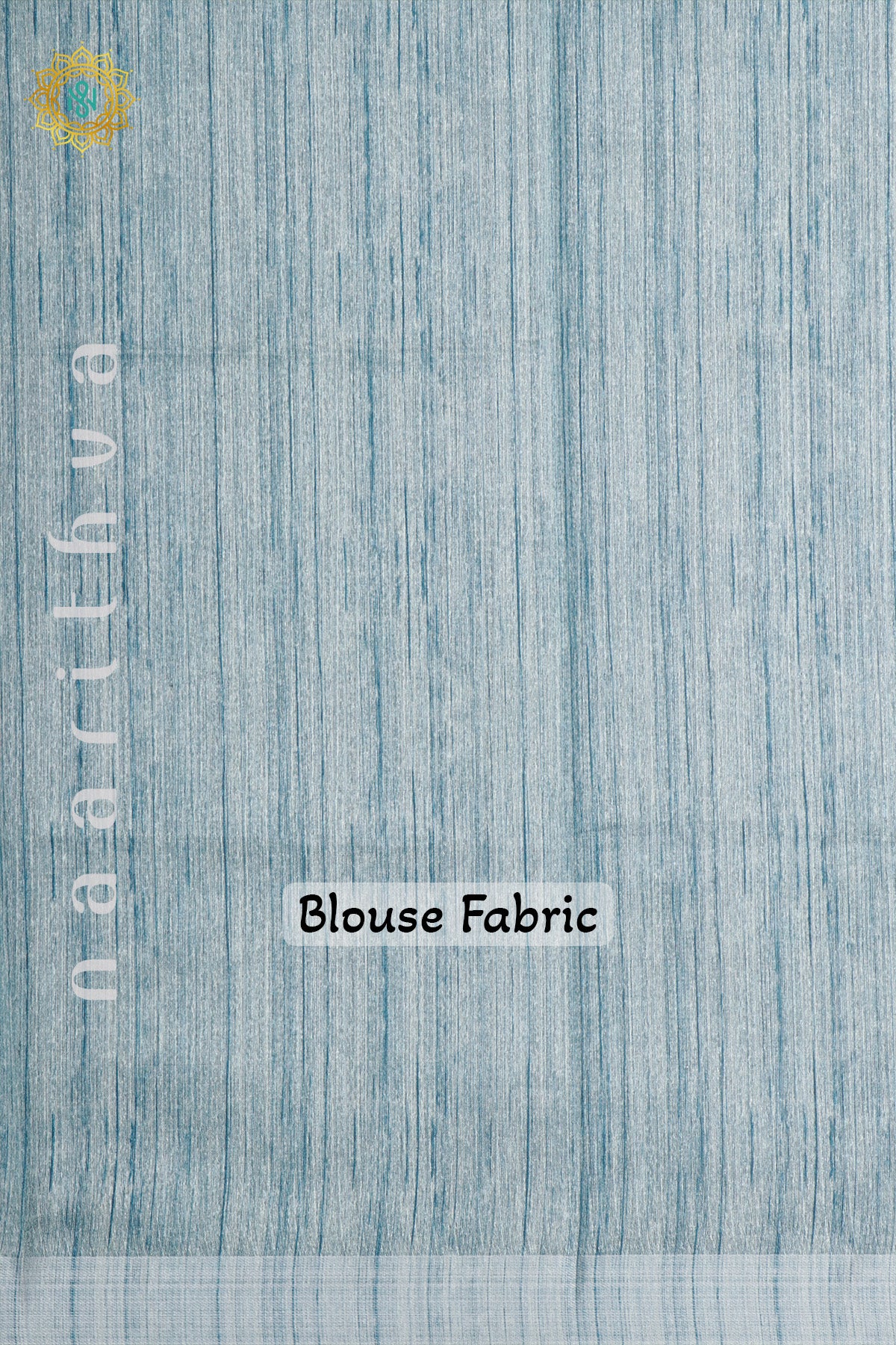 WHITE WITH AQUA BLUE - JUTE COTTON