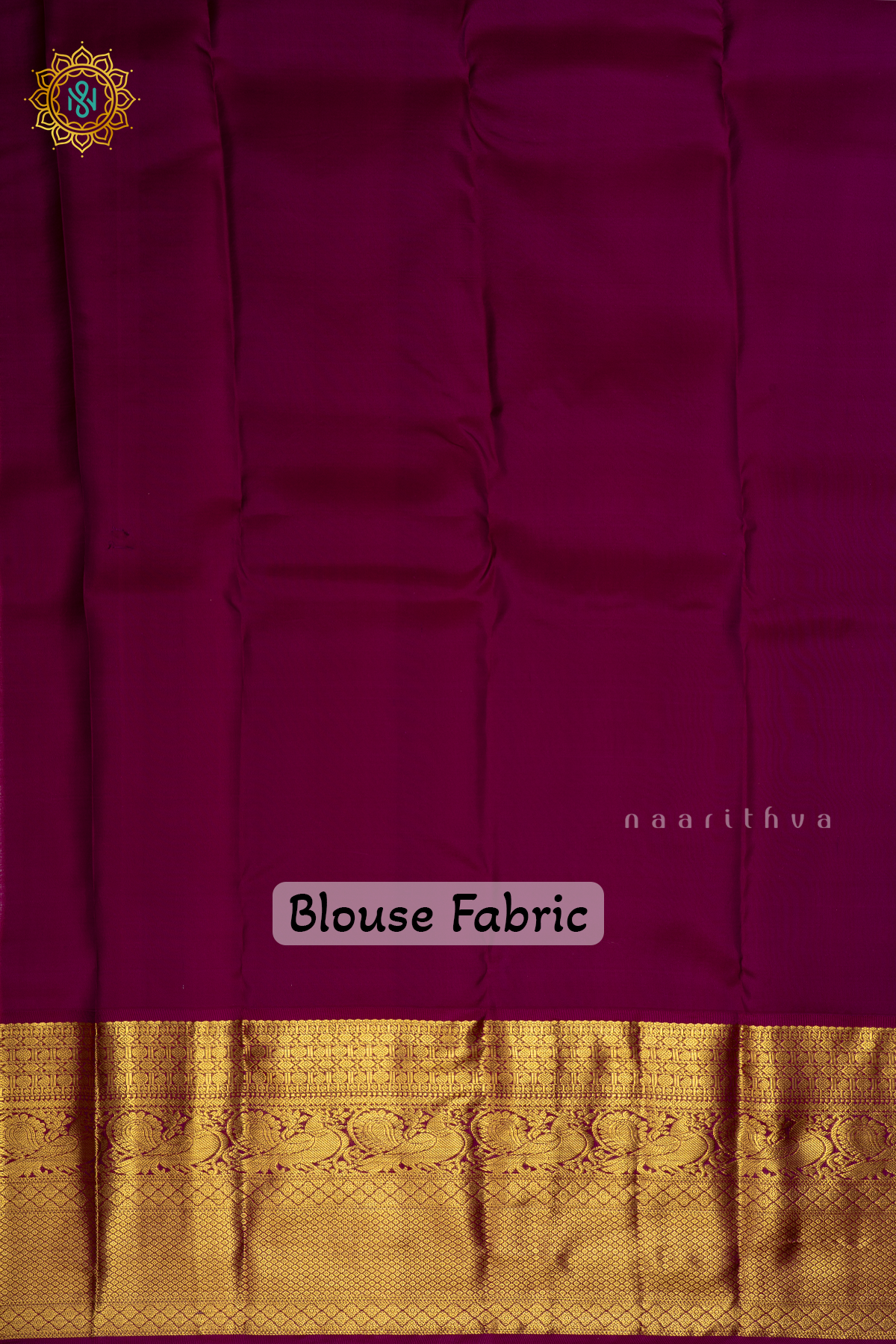 Aqua Green with Magenta Pure Kanjivaram Silk Saree with Zari Buttas & Checks On The Body and Zari Border