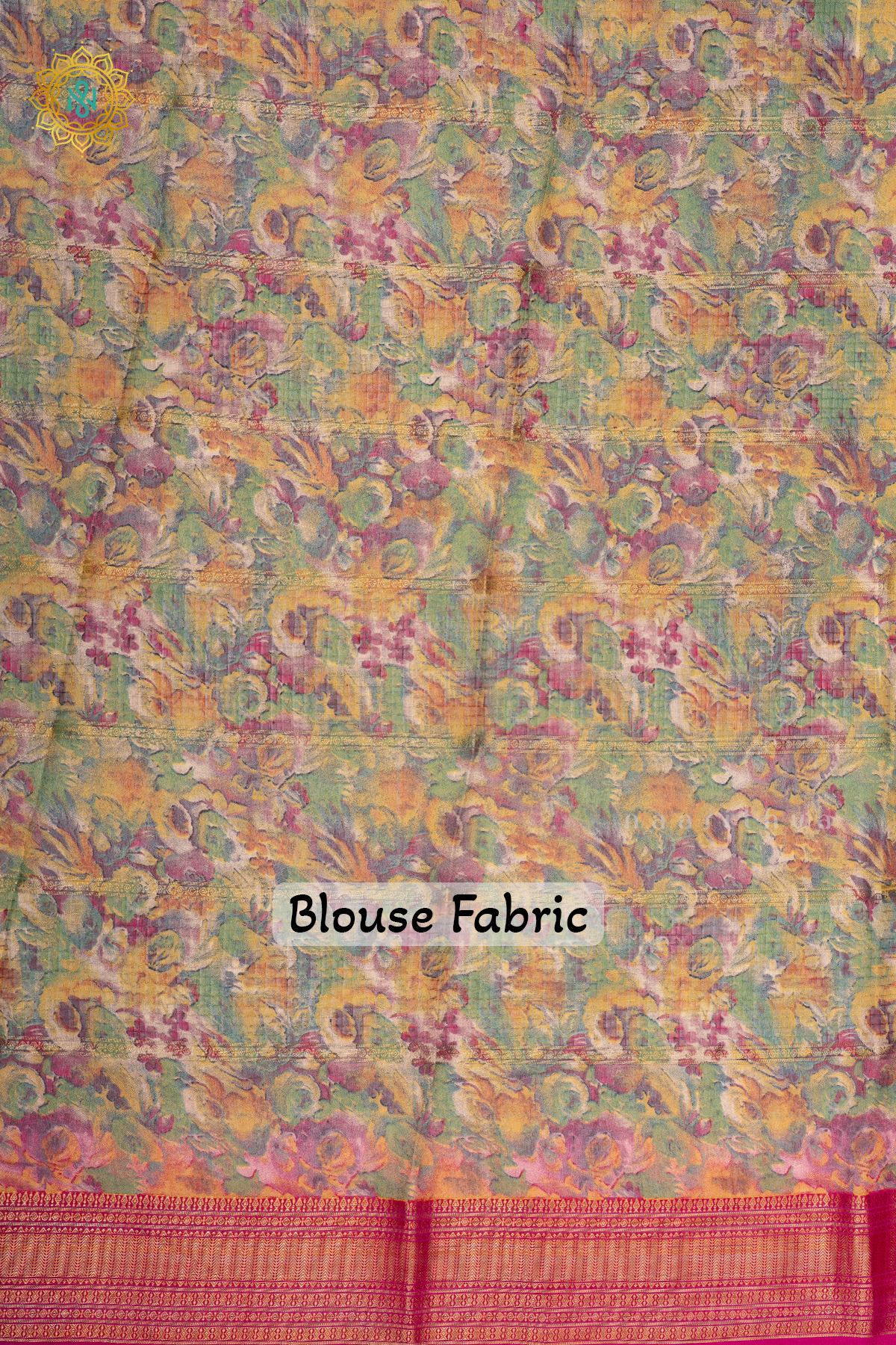 NAVY BLUE WITH PINK - SEMI GEORGETTE