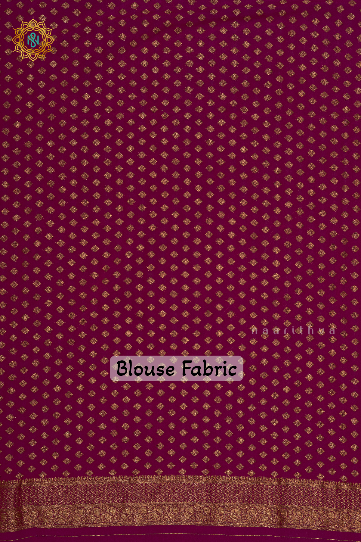 BOTTLE GREEN WITH PINK - SEMI CREPE GEORGETTE