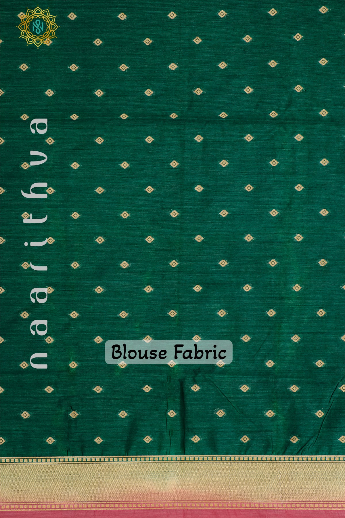 REDDISH PINK WITH GREEN - RAW SILK