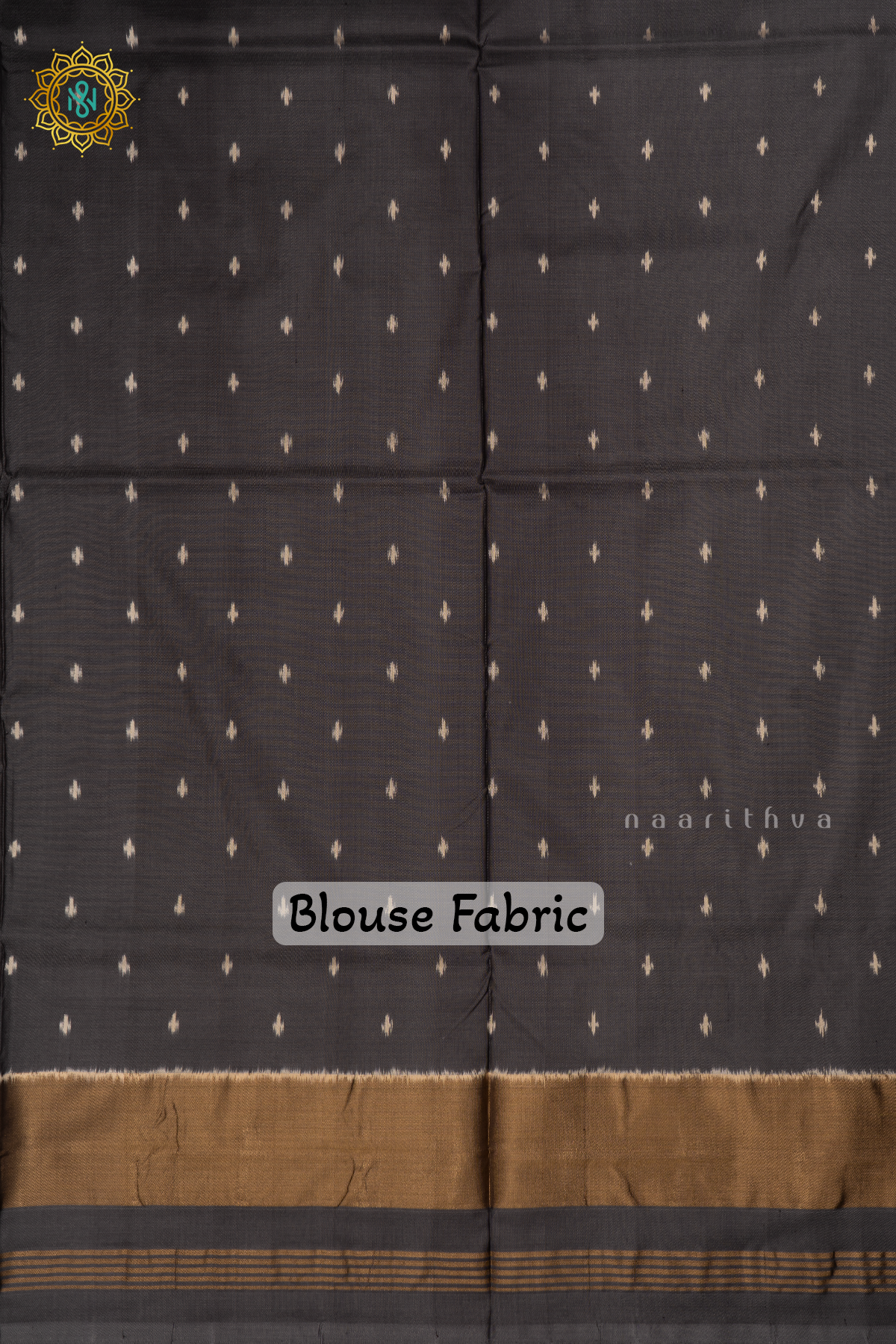 Elephant Grey Ikkat Pure Silk Saree with Patola Printed Body and Zari Border